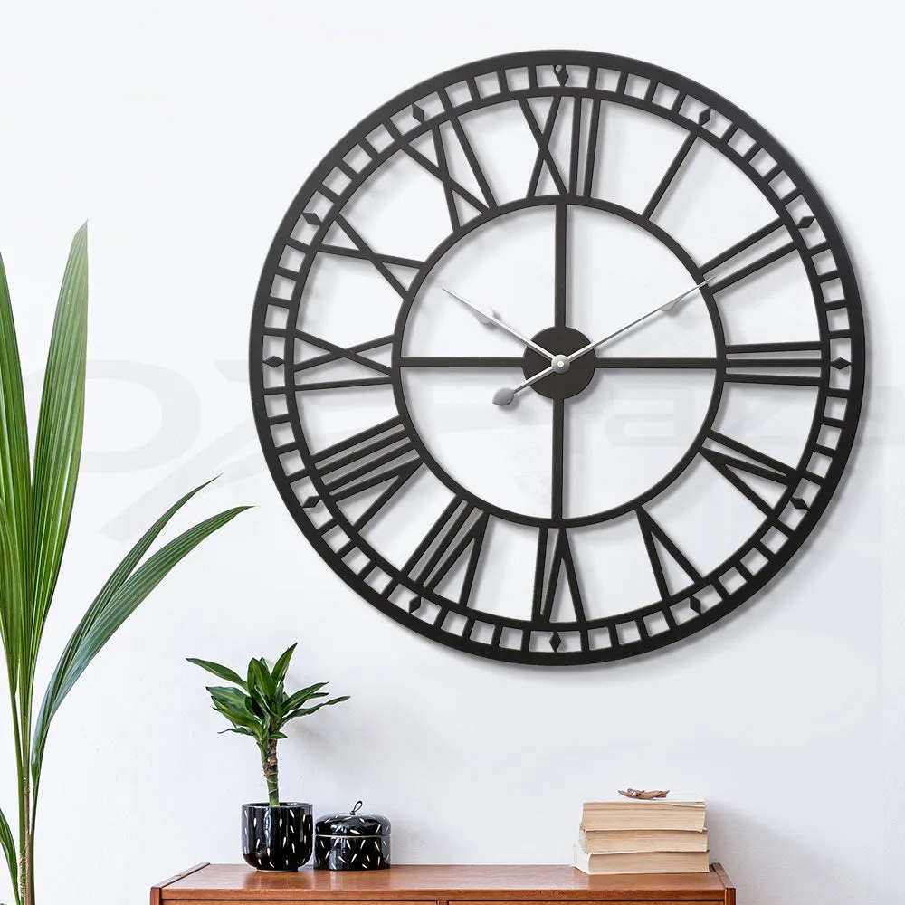 80cm Vintage Metal Wall Clock, 3D Roman Numerals, Artiss