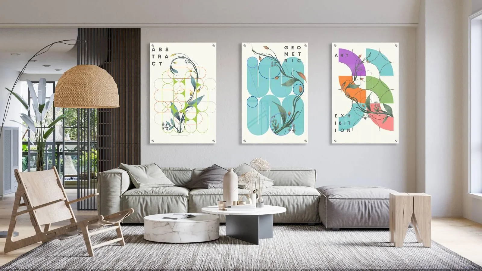 Abstract Artwork Posters Set of 3 Prints Modern Wall Art Modern Artwork