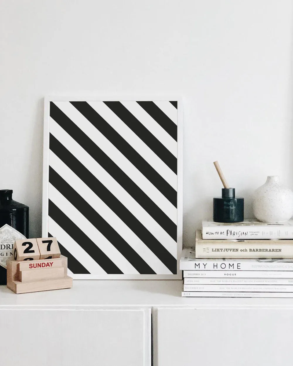 Abstract Wall Art Print 'Black and White Stripes', Modern Abstract, Large Abstract Art, Abstract Wall Decor