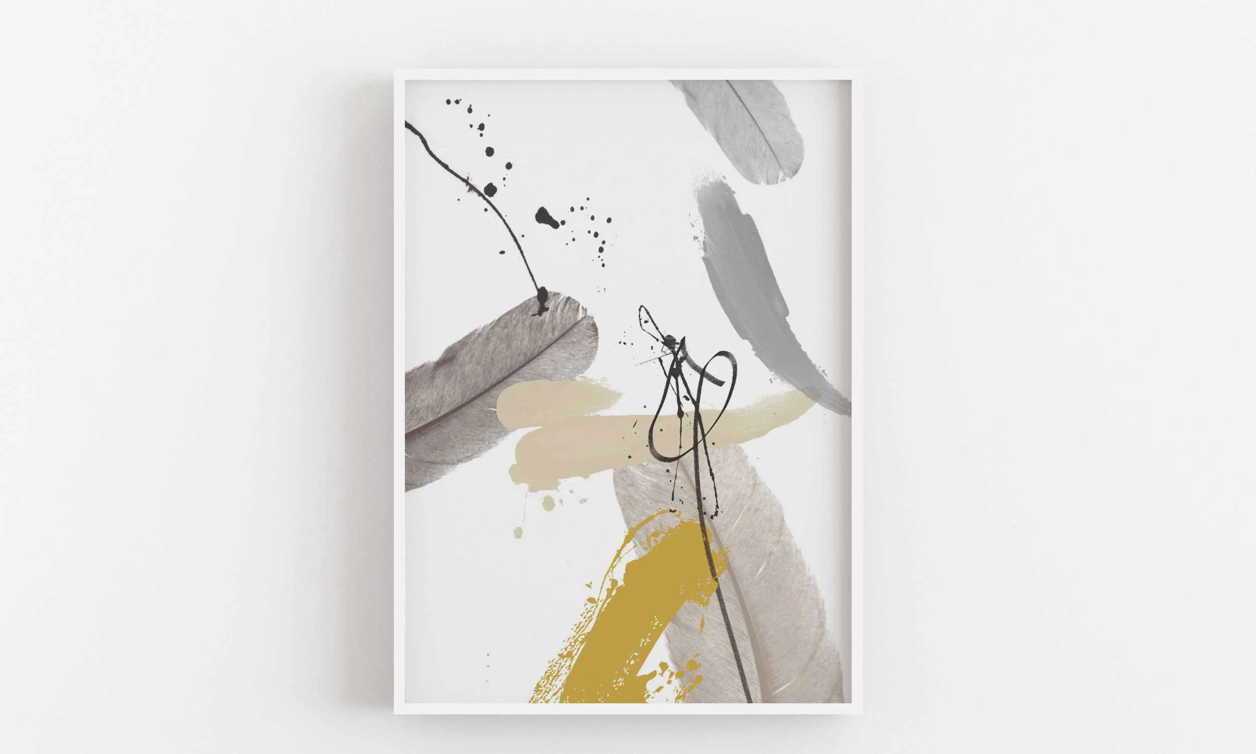 Abstract Wall Art Print 'Grey & Mustard II', Modern Abstract, Large Abstract Art, Abstract Wall Decor