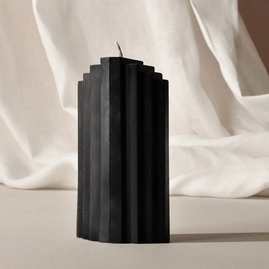 Aesthetics Scented Soy Wax Building Block Pillar Candle | Color: Black | Fragrance: Magical | Home Decor, Aromatherapy, Birthday, Diwali, Christmas