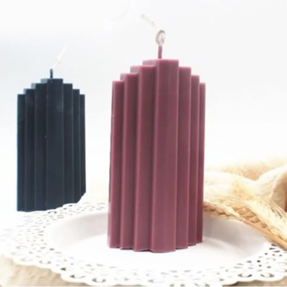 Aesthetics Scented Soy Wax Building Block Pillar Candle | Color: Black | Fragrance: Magical | Home Decor, Aromatherapy, Birthday, Diwali, Christmas