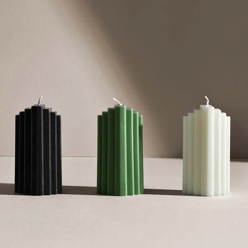 Aesthetics Scented Soy Wax Building Block Pillar Candle | Color: Black | Fragrance: Magical | Home Decor, Aromatherapy, Birthday, Diwali, Christmas