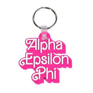 Alpha Epsilon Phi Keychain- Retro Dolly Sorority Name Design