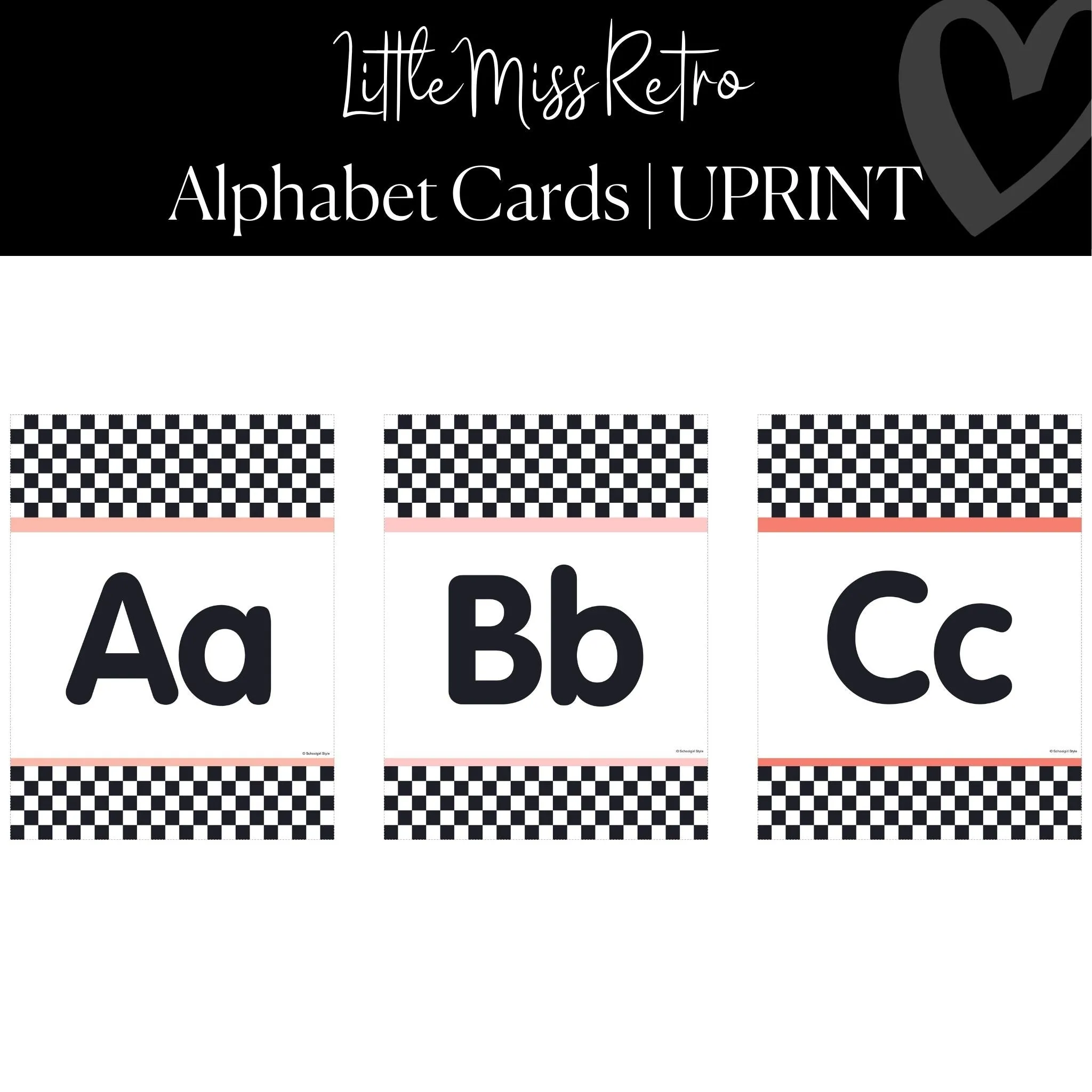 Alphabet Posters | Retro Classroom Decor | UPRINT | Little Miss Retro | Schoolgirl Style