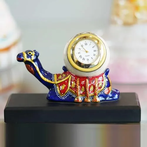 AMRITPARUL Handcrafted Marble Camel Clock Timeless Elegance for Interior Decor Your Home