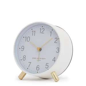 Angelina Silent Alarm Clock - White