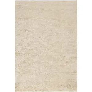 Beige Textured Wool Rug - 6' x 9'