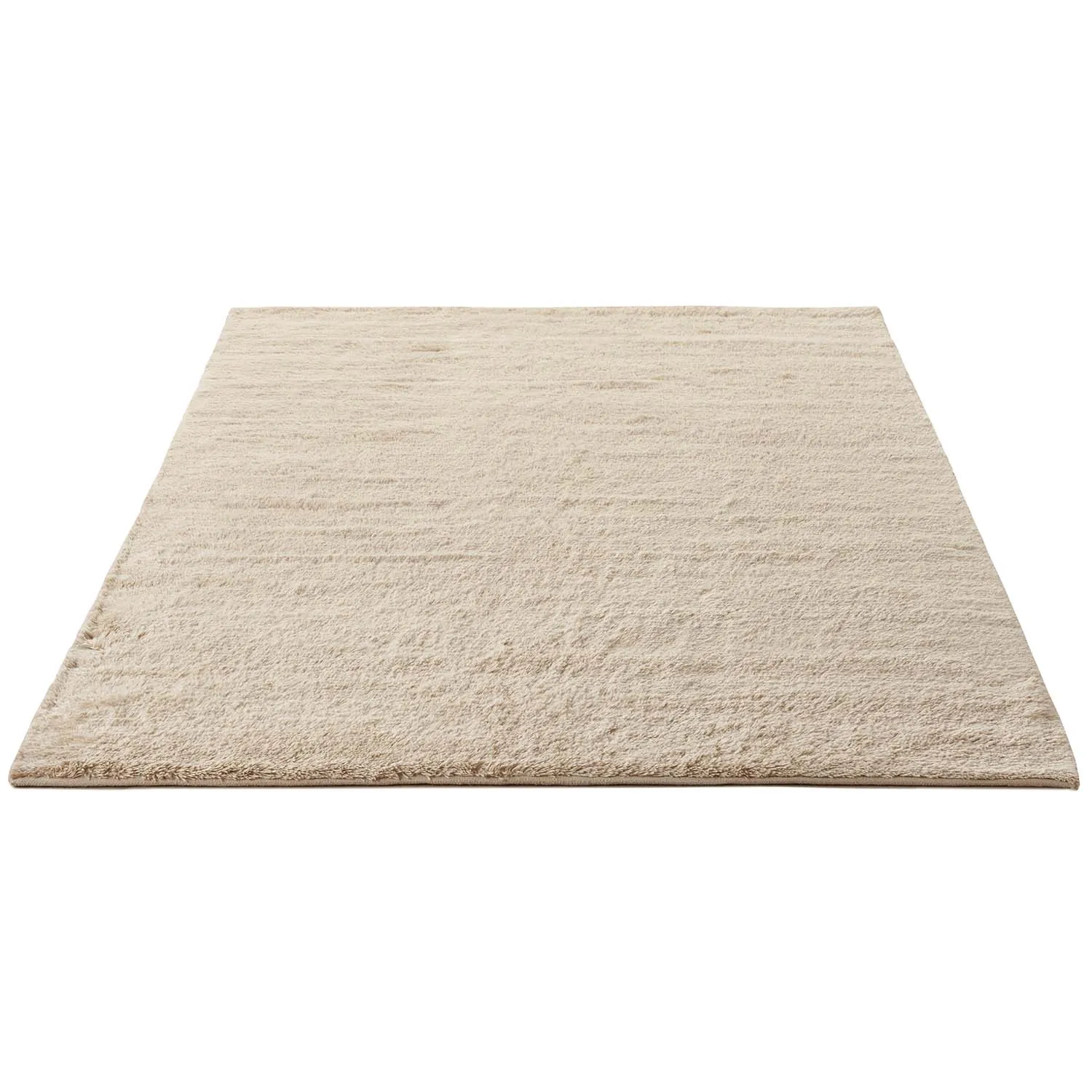 Beige Textured Wool Rug - 6' x 9'