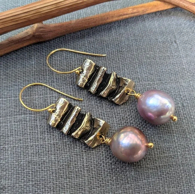 Big Pink Edison Pearl Earrings