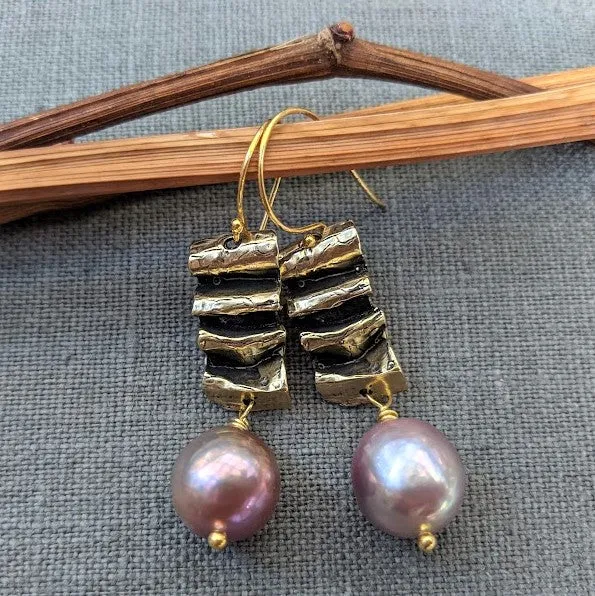 Big Pink Edison Pearl Earrings