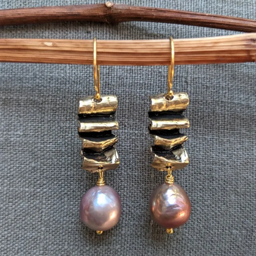 Big Pink Edison Pearl Earrings