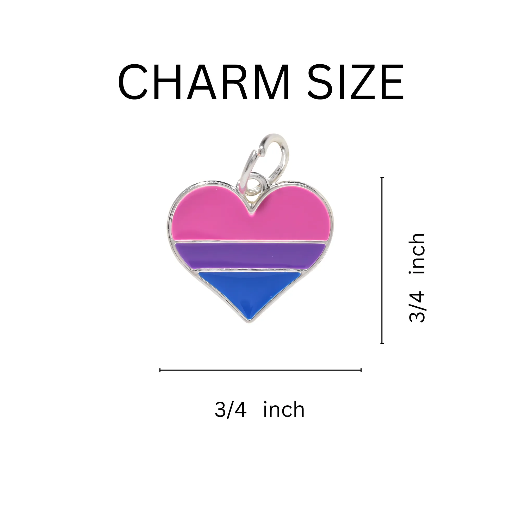 Bisexual Heart Shaped Charms