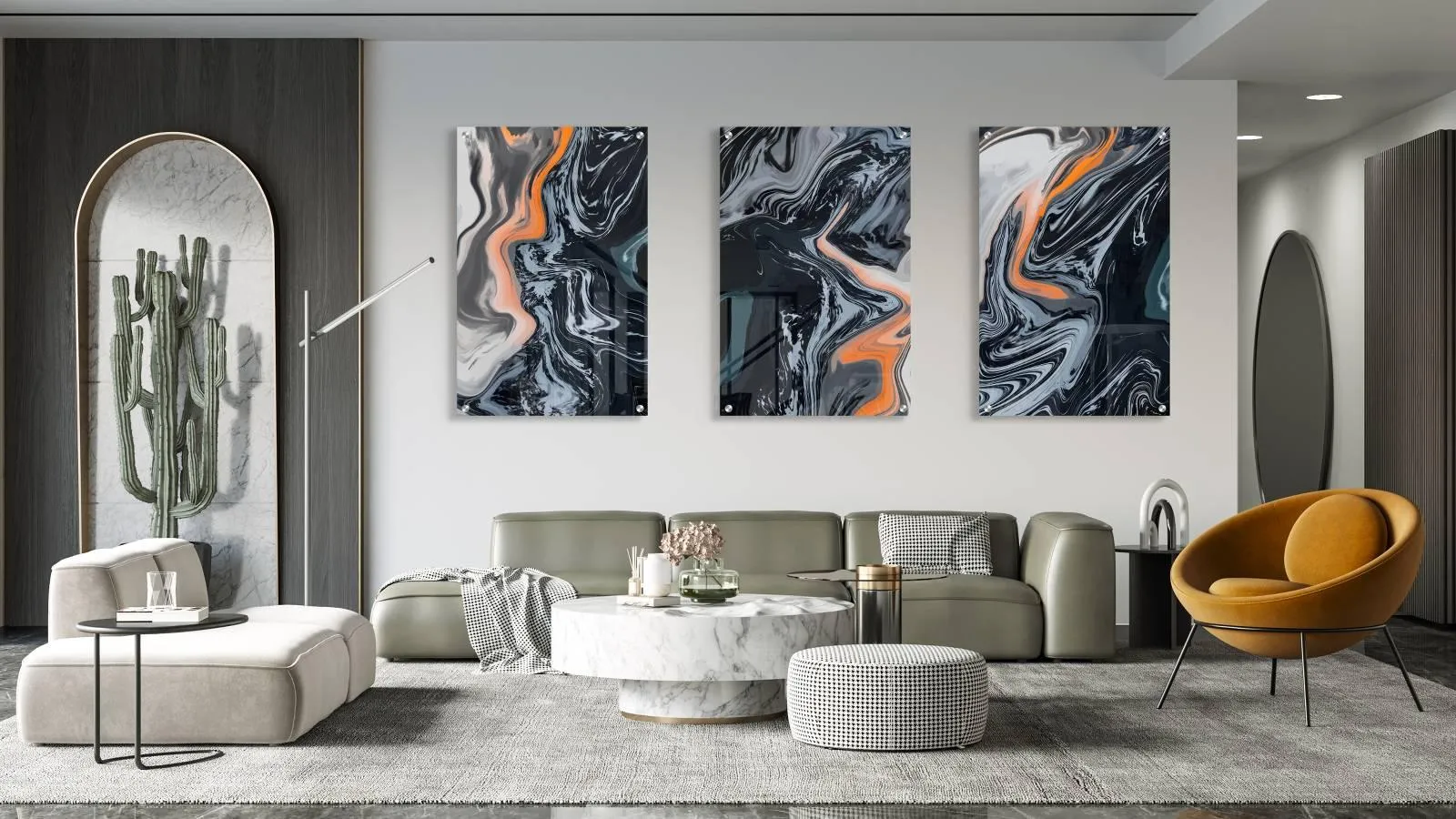 Black Abstract Pattern Set of 3 Prints Modern Wall Art Modern Artwork