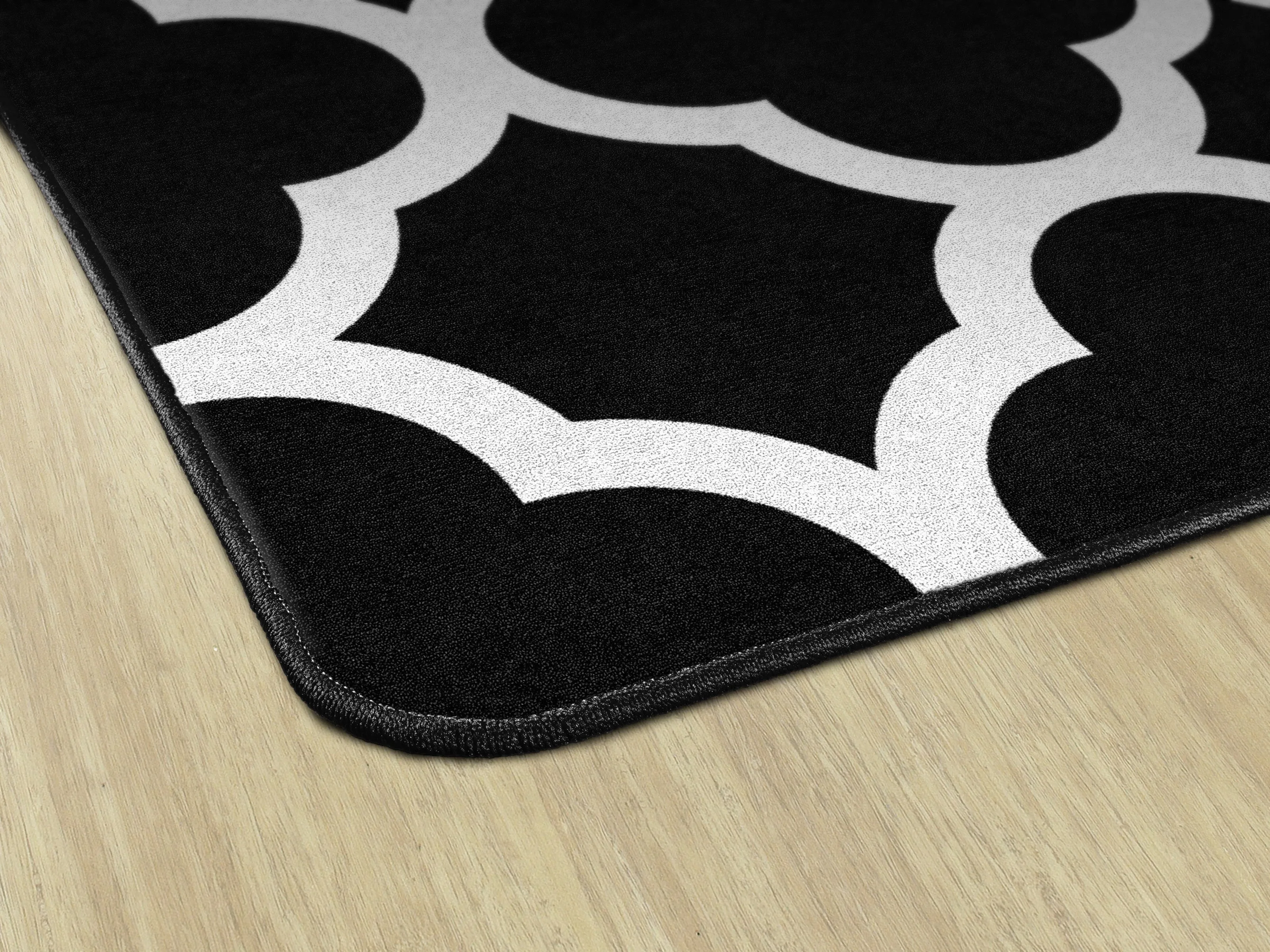 Black and White Quatrefoil | Classroom Rug | Schoolgirl Style