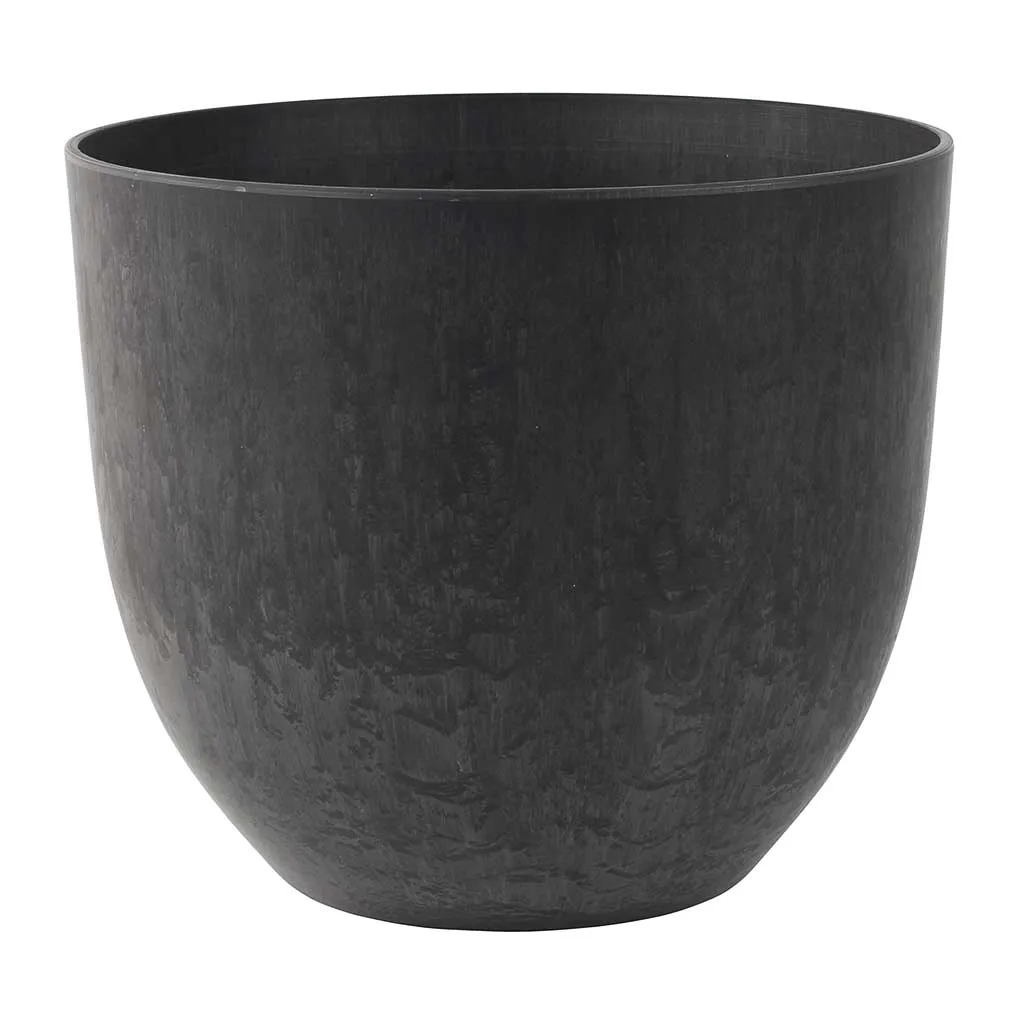 Black Curved Artstone Plant Pot - 33cm