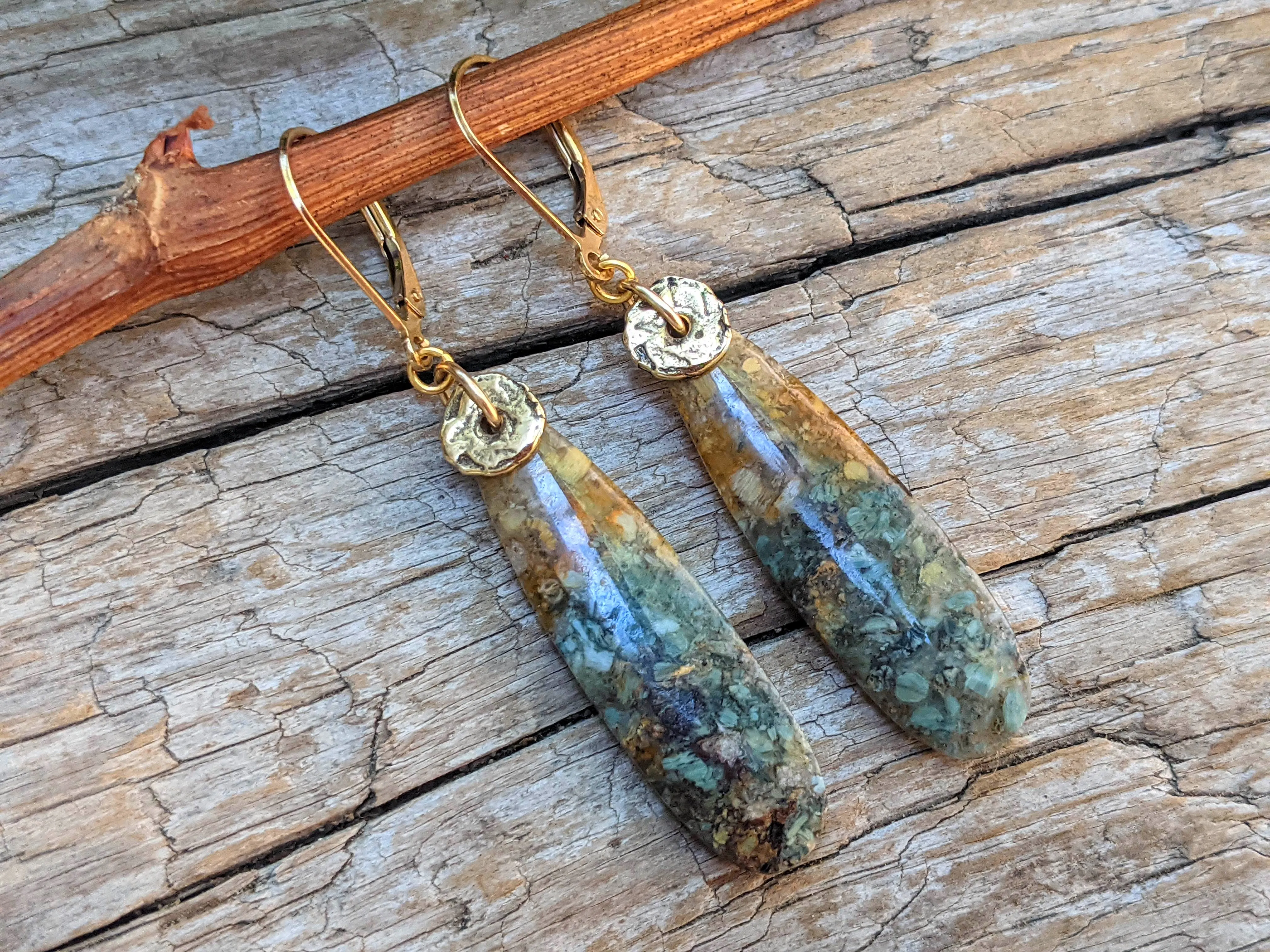 Blue Ocean Jasper Boho Earrings