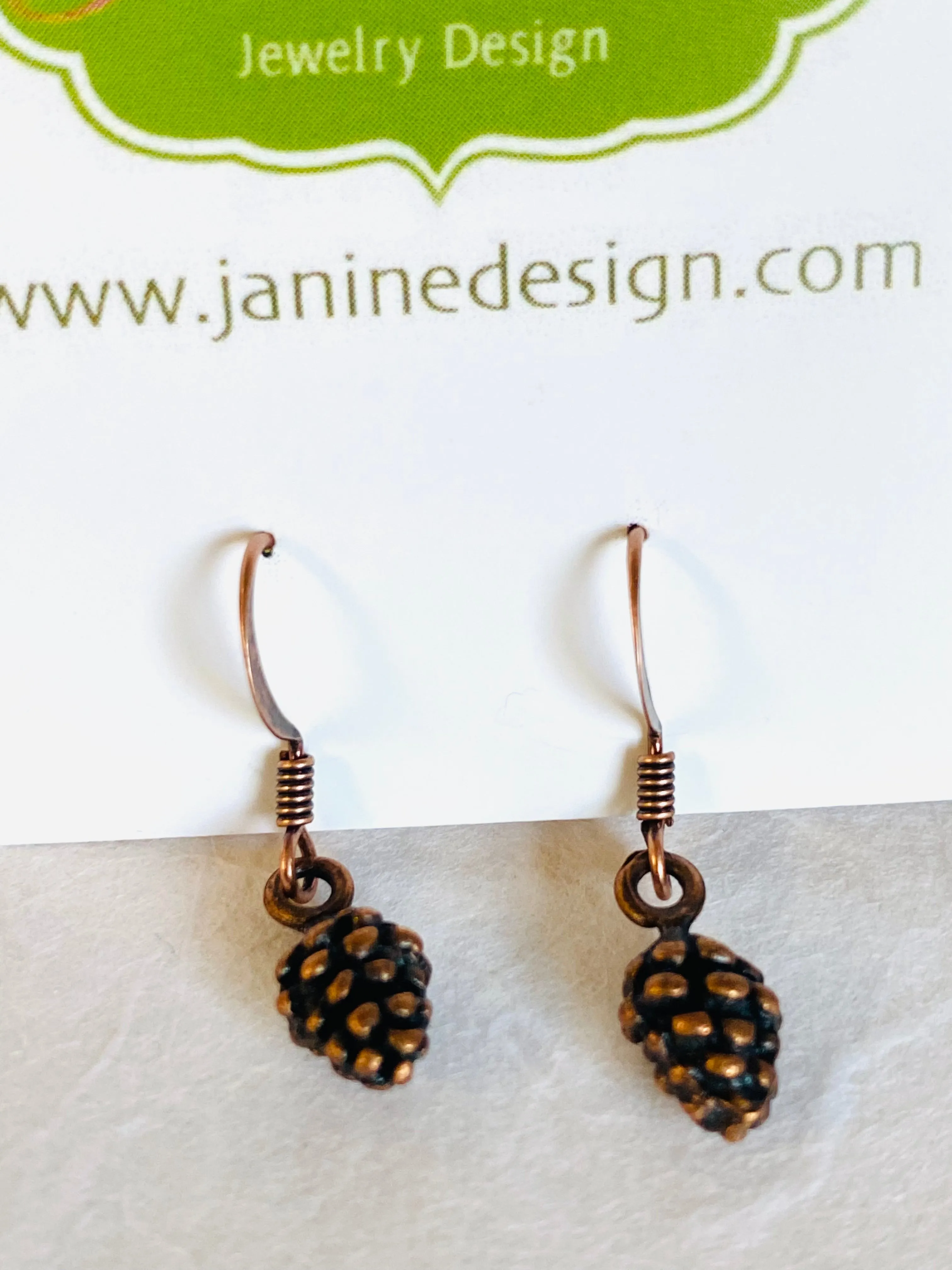 Brass Tiny Pinecones/ Pinecone Earrings/ Brass Pinecone Earrings