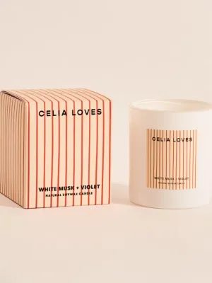 Celia Loves- White Musk & Violet Candle