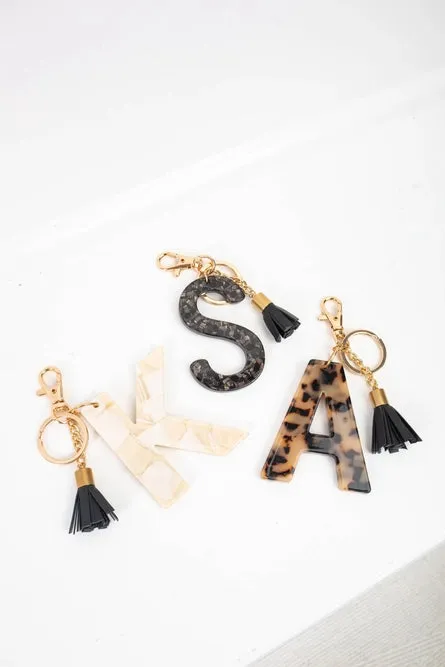 Chunky Acetate Letter Keychain