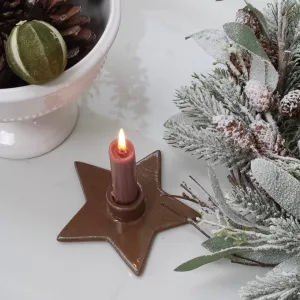 Coffee Star Porcelain Dinner Candle Holder