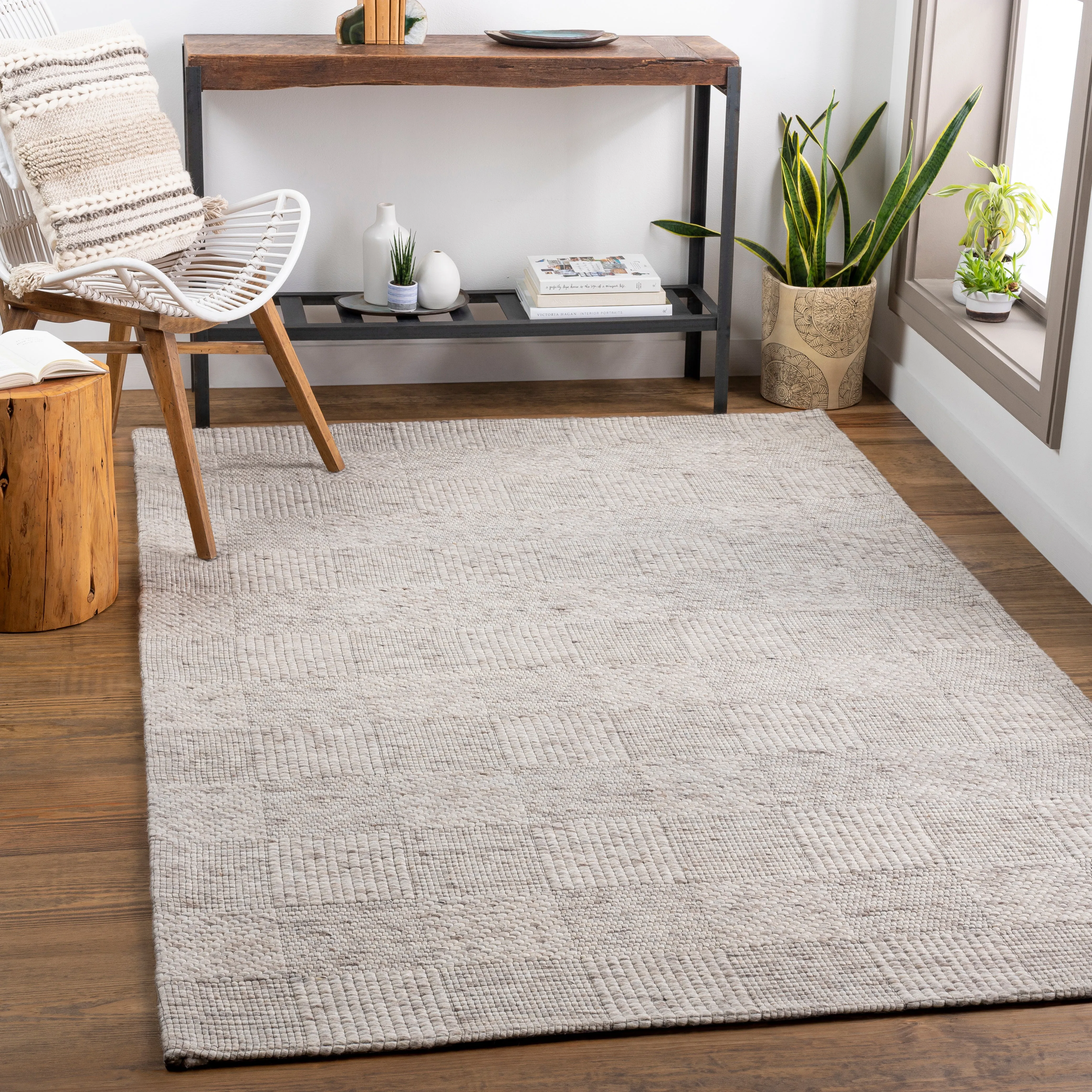 Colette Oatmeal Checkered Rug