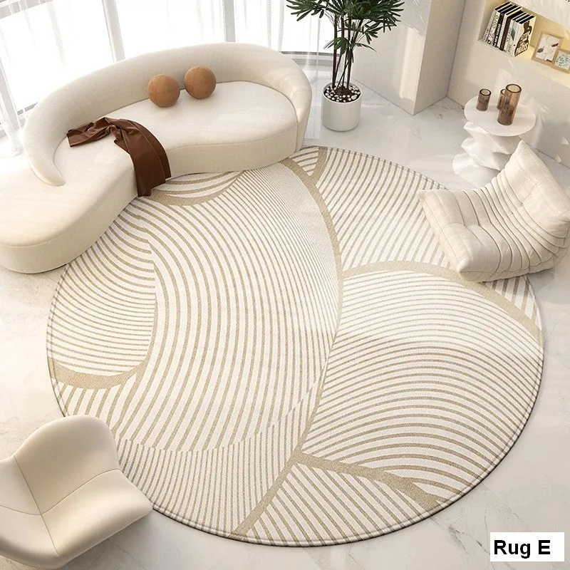 Contemporary Modern Rug for Living Room, Geometric Round Rugs for Dining Room, Modern Area Rugs for Bedroom, Circular Modern Rugs under Chairs