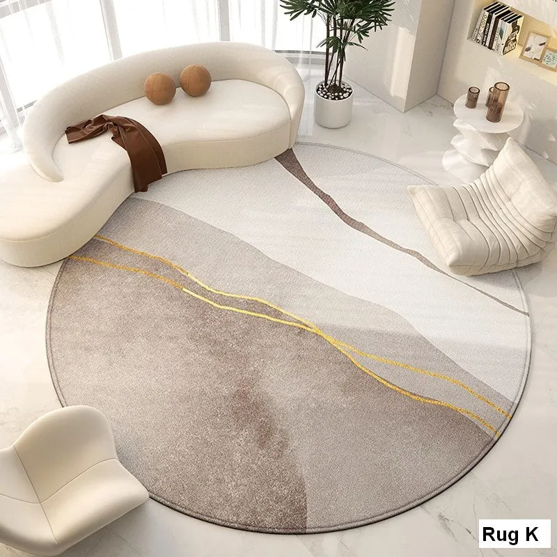 Contemporary Modern Rug for Living Room, Geometric Round Rugs for Dining Room, Modern Area Rugs for Bedroom, Circular Modern Rugs under Chairs