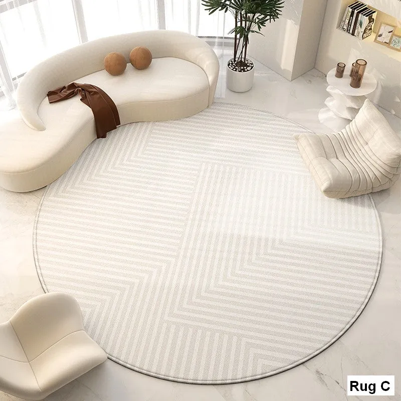 Contemporary Modern Rug for Living Room, Geometric Round Rugs for Dining Room, Modern Area Rugs for Bedroom, Circular Modern Rugs under Chairs