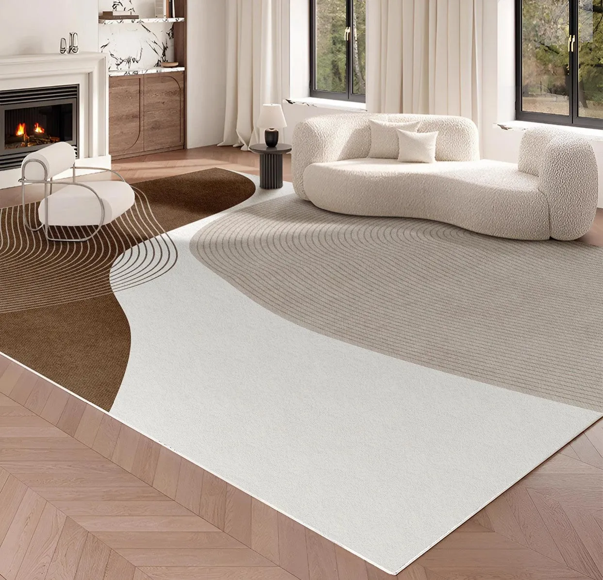 Contemporary Modern Rugs for Bedroom, Large Geometric Rugs for Living Room, Abstract Modern Area Rugs for Bedroom