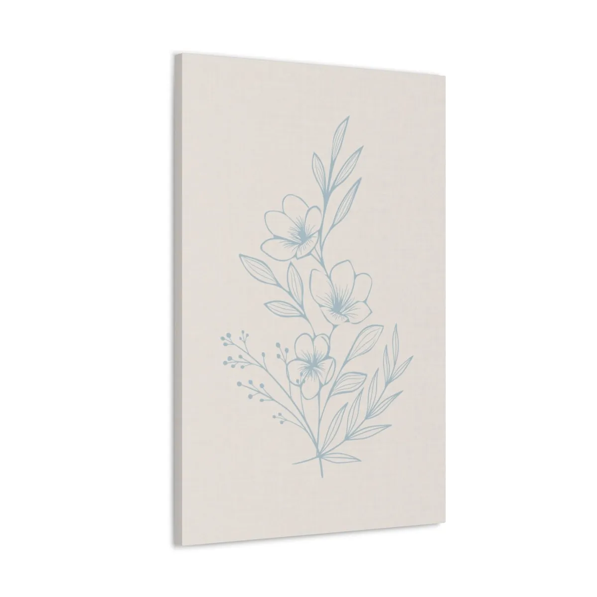 Cream and Blue Floral Wall Art