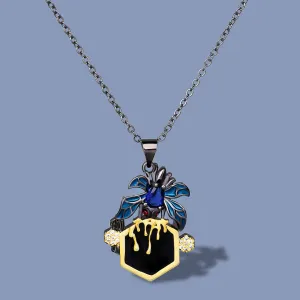 Creative Spider Enamel Pendant Necklaces with Zircon in 925 Sterling Silver