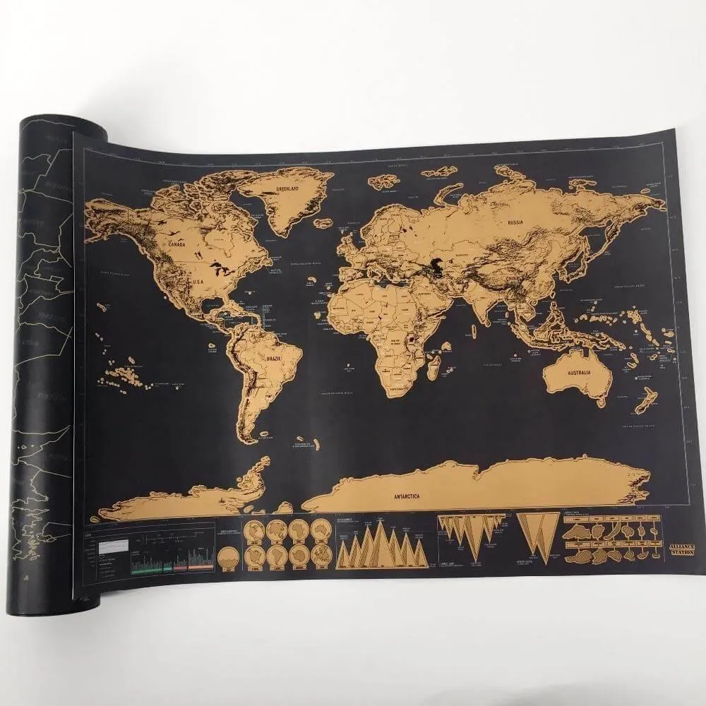 Deluxe Personalized Scratch World Map