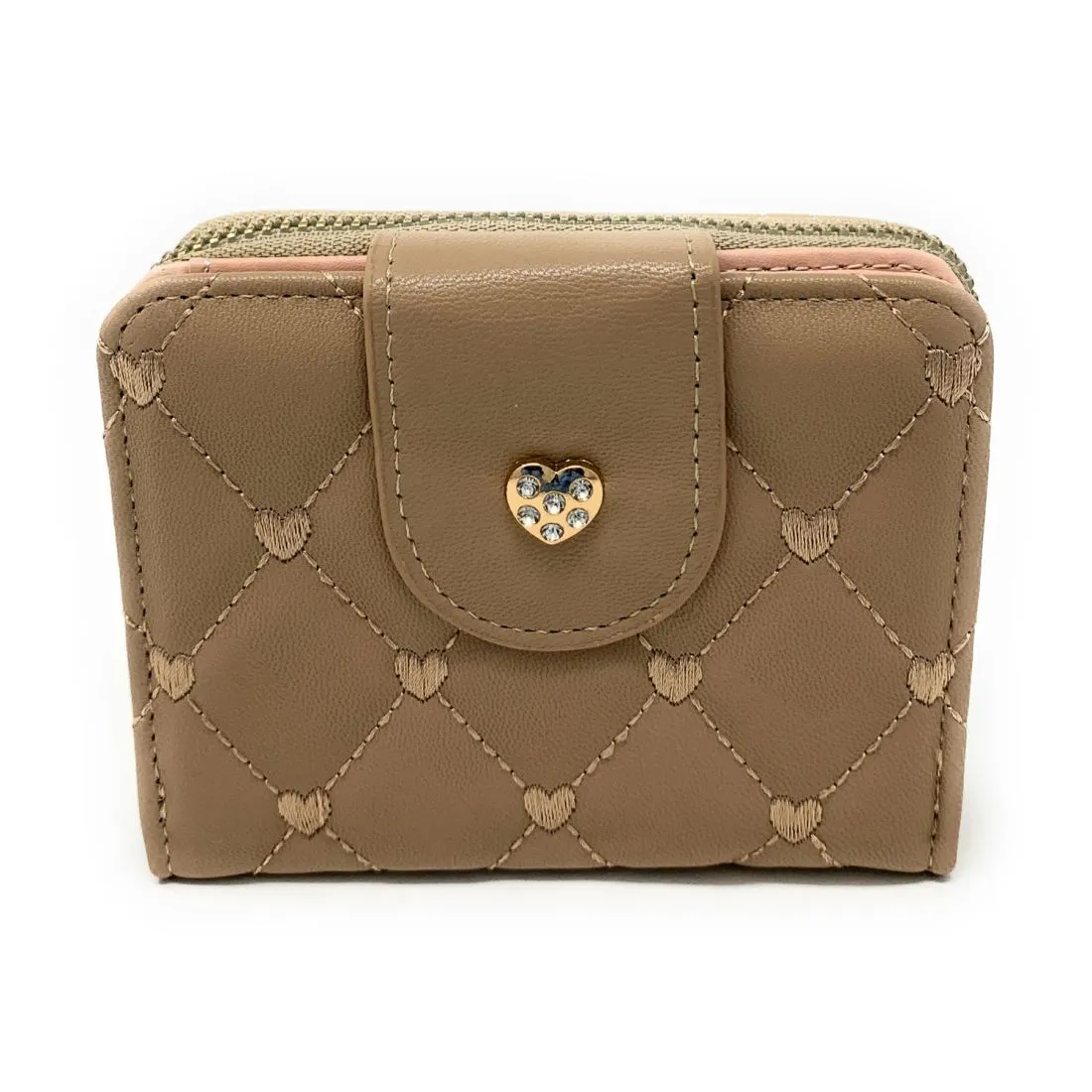 Empire Cove Womens Bifold Quilted Heart Rhinestone Wallets Ladies Teens