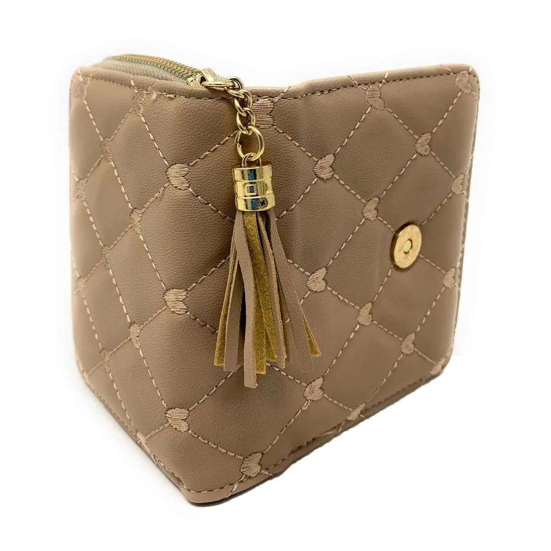 Empire Cove Womens Bifold Quilted Heart Rhinestone Wallets Ladies Teens