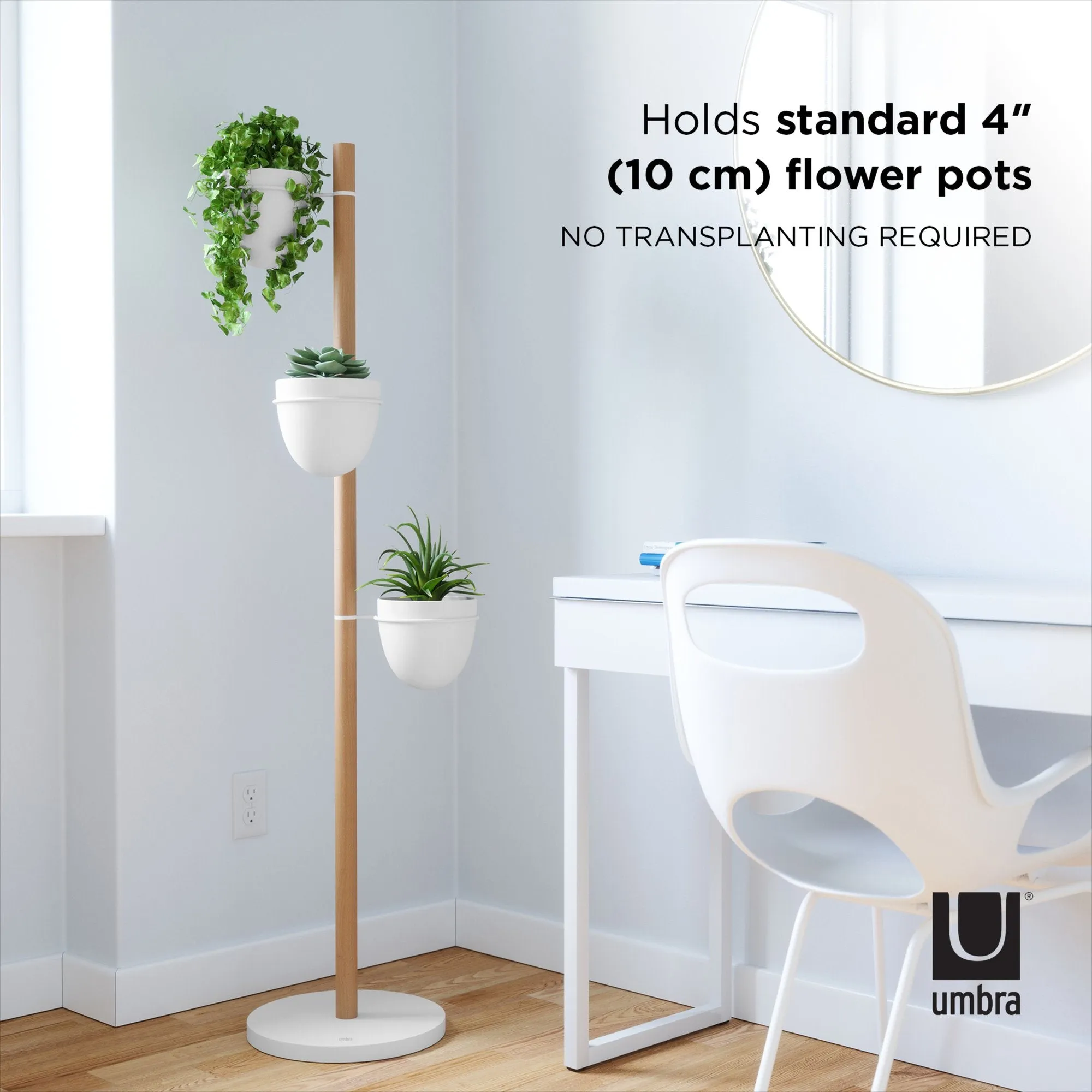 Floristand Planter - White/Natural