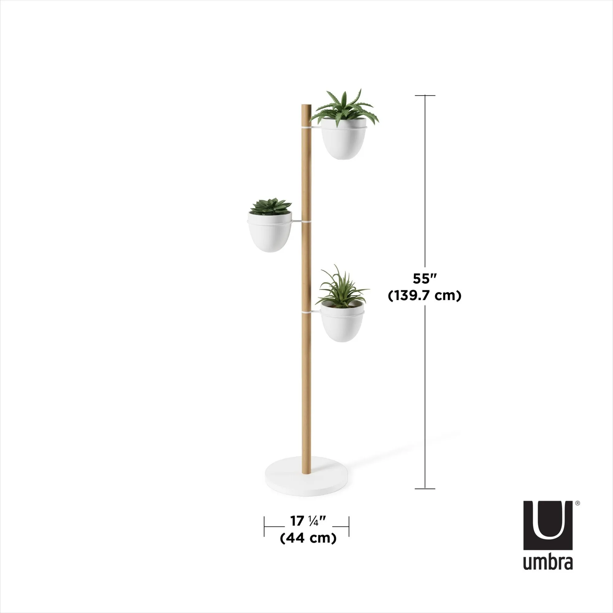 Floristand Planter - White/Natural