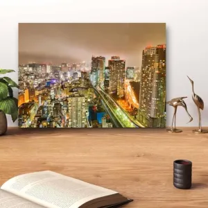 GADGETS WRAP Canvas Gallery Wrap Framed for Home Office Studio Living Room Decoration (14x11inch) - Buildings In Minato Ku