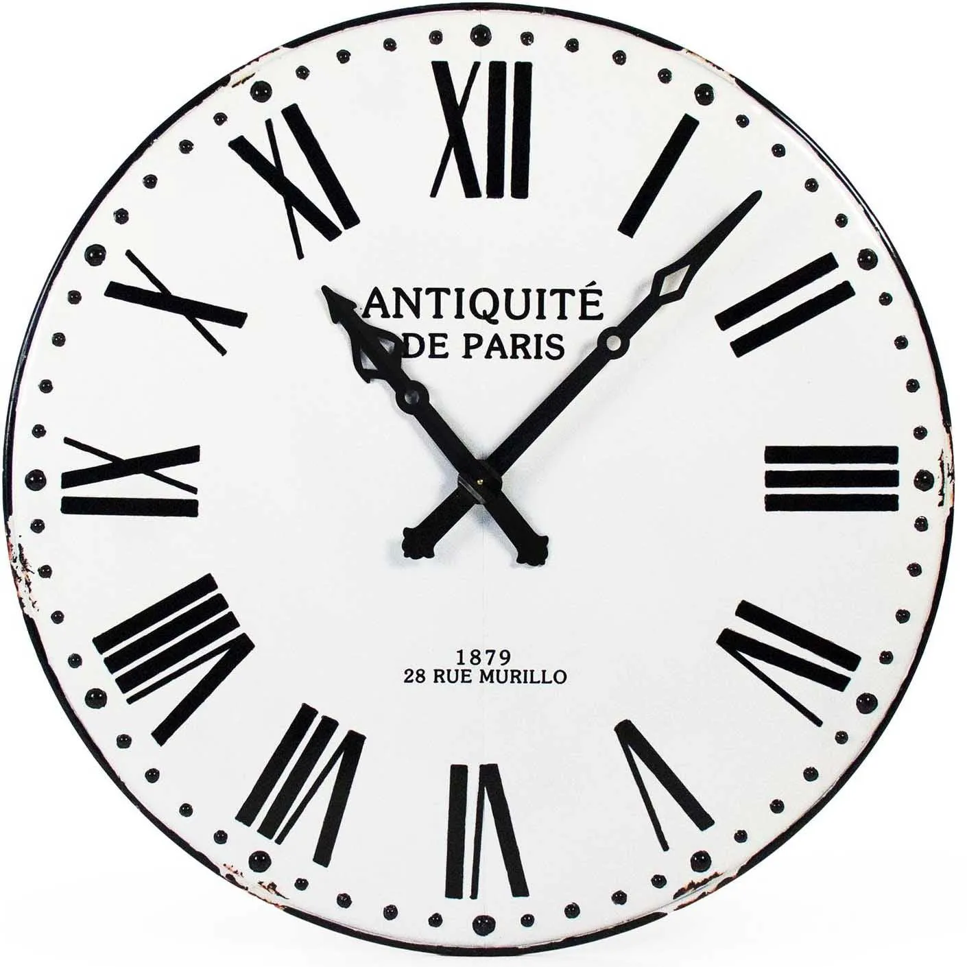 Grand Parisian Blanc et Noir Wall Clock