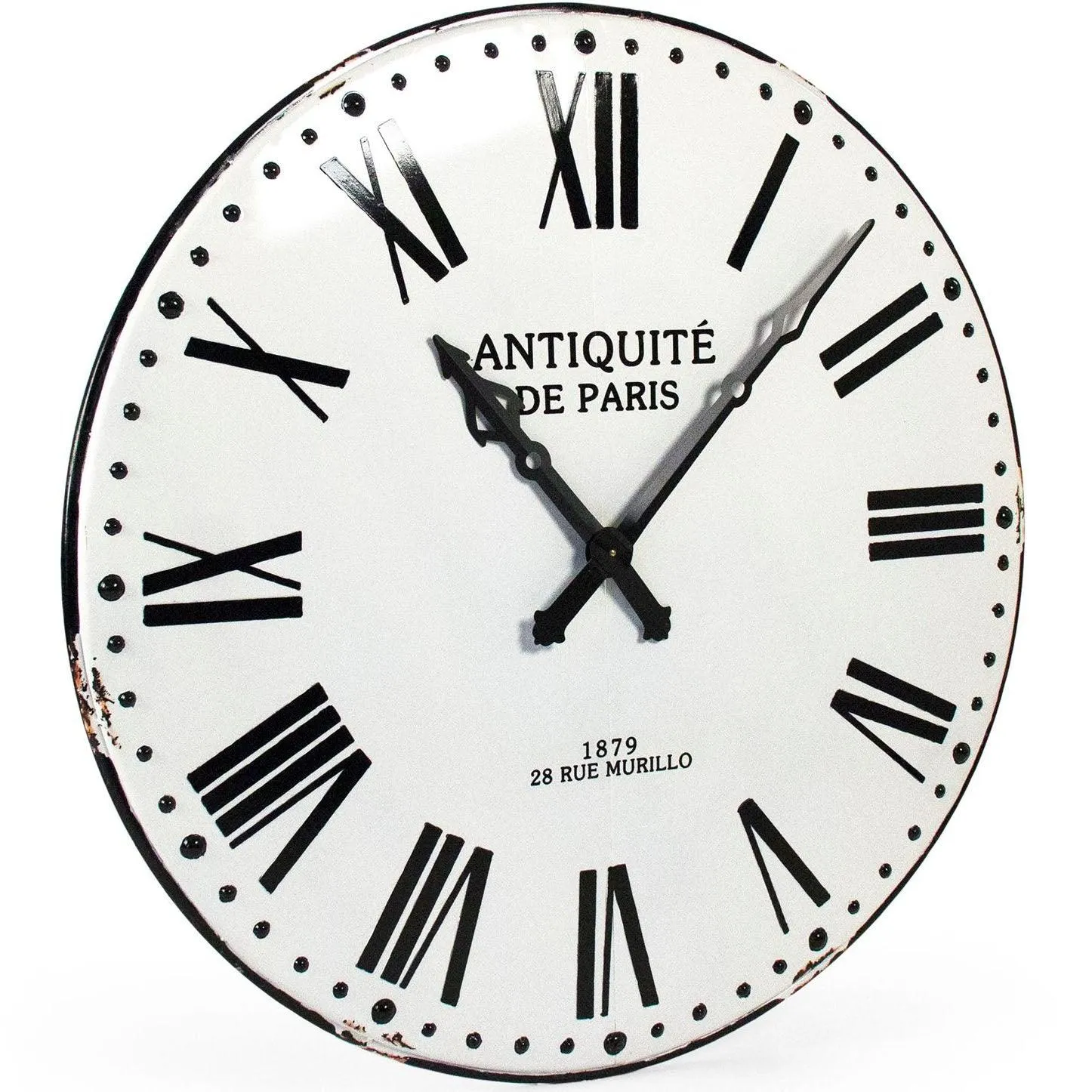 Grand Parisian Blanc et Noir Wall Clock