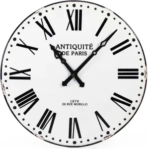 Grand Parisian Blanc et Noir Wall Clock