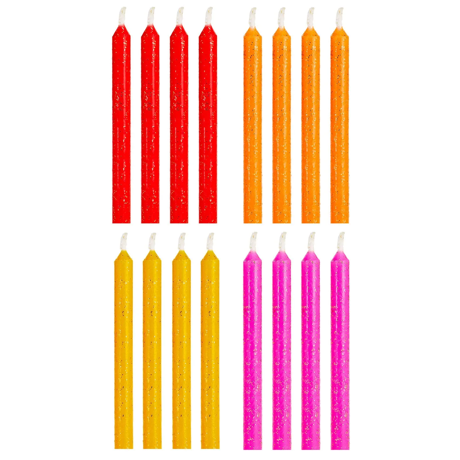 Hallmark Warm Hues With Glitter Birthday Candles, Set of 16