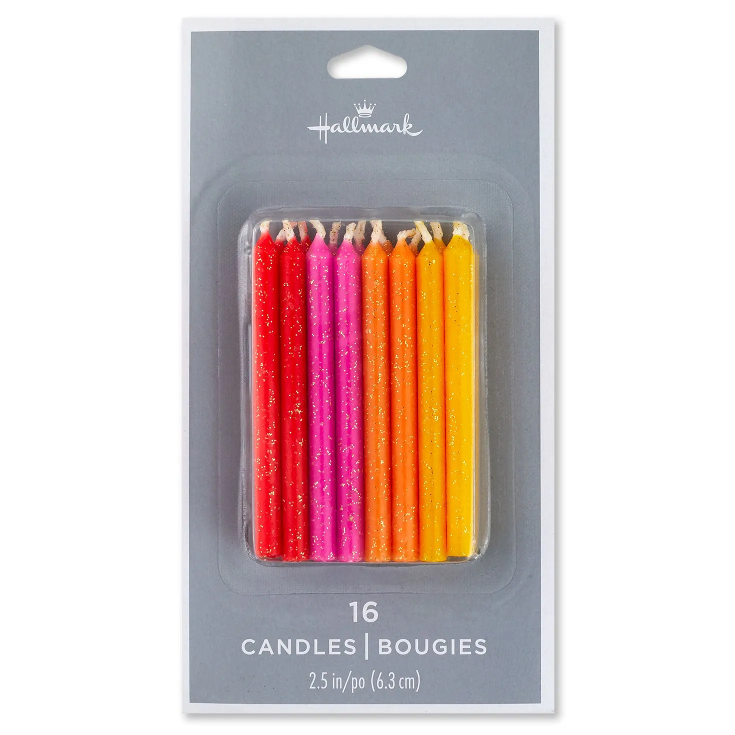 Hallmark Warm Hues With Glitter Birthday Candles, Set of 16