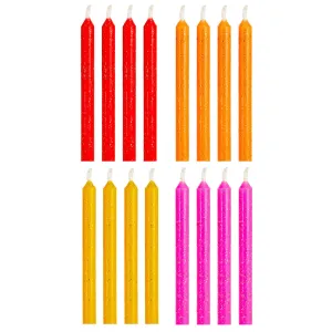 Hallmark Warm Hues With Glitter Birthday Candles, Set of 16