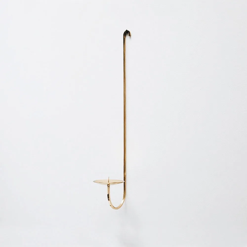 Hand Forged Brass Candle Holder - Single Arm