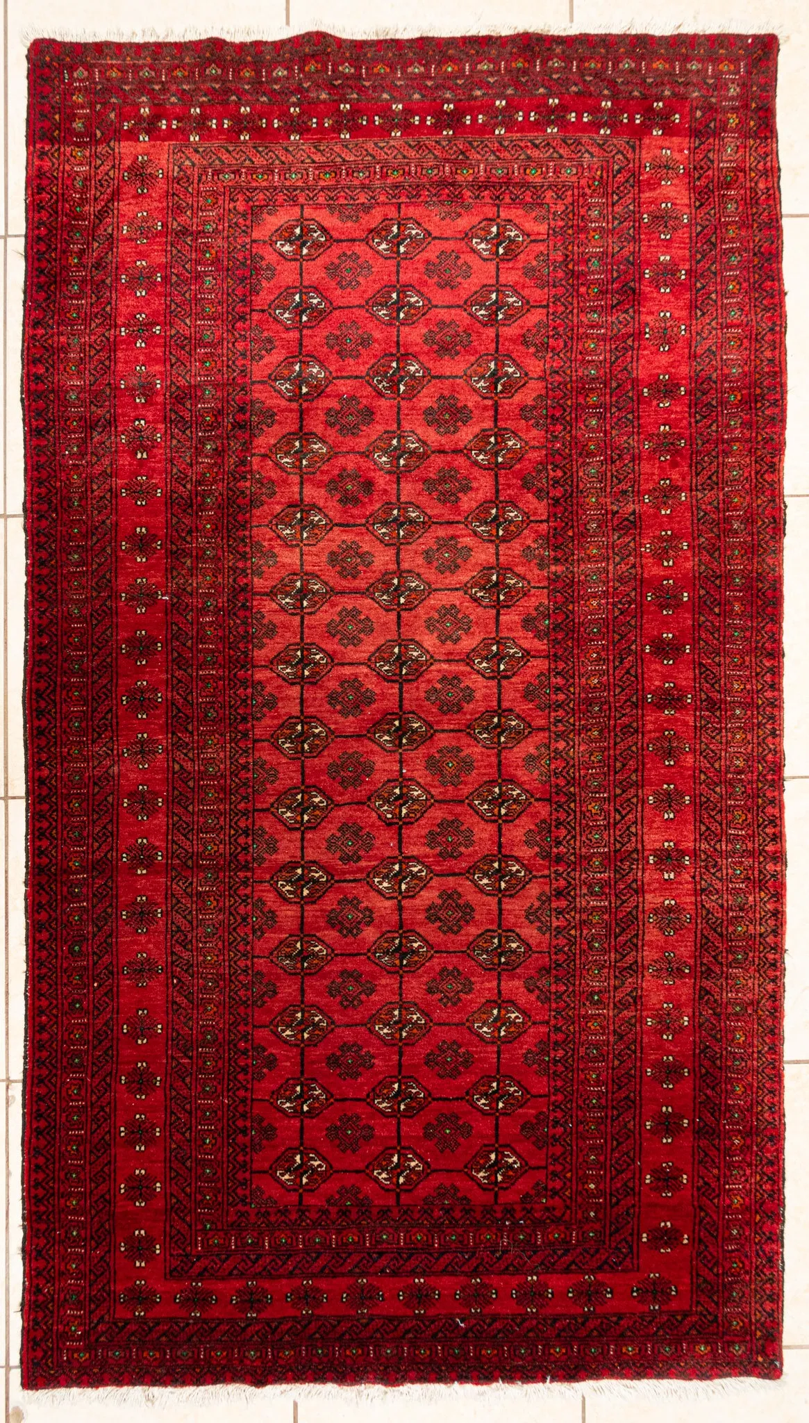 Hand Knotted Wool Turkmen Style Rug            85"x47"