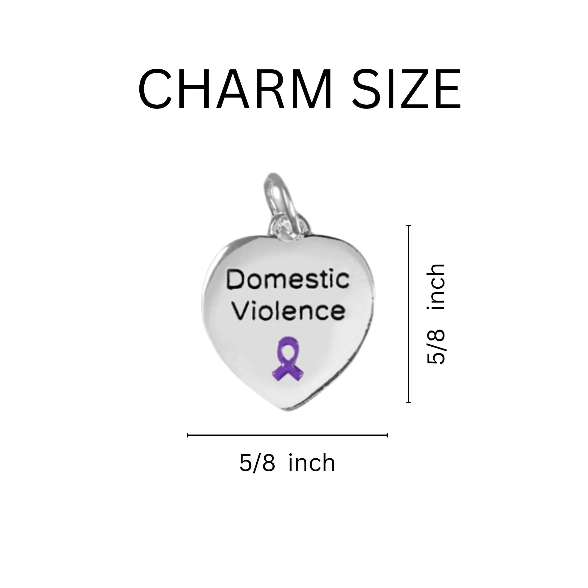 Heart Shaped Domestic Violence Awareness Keychains