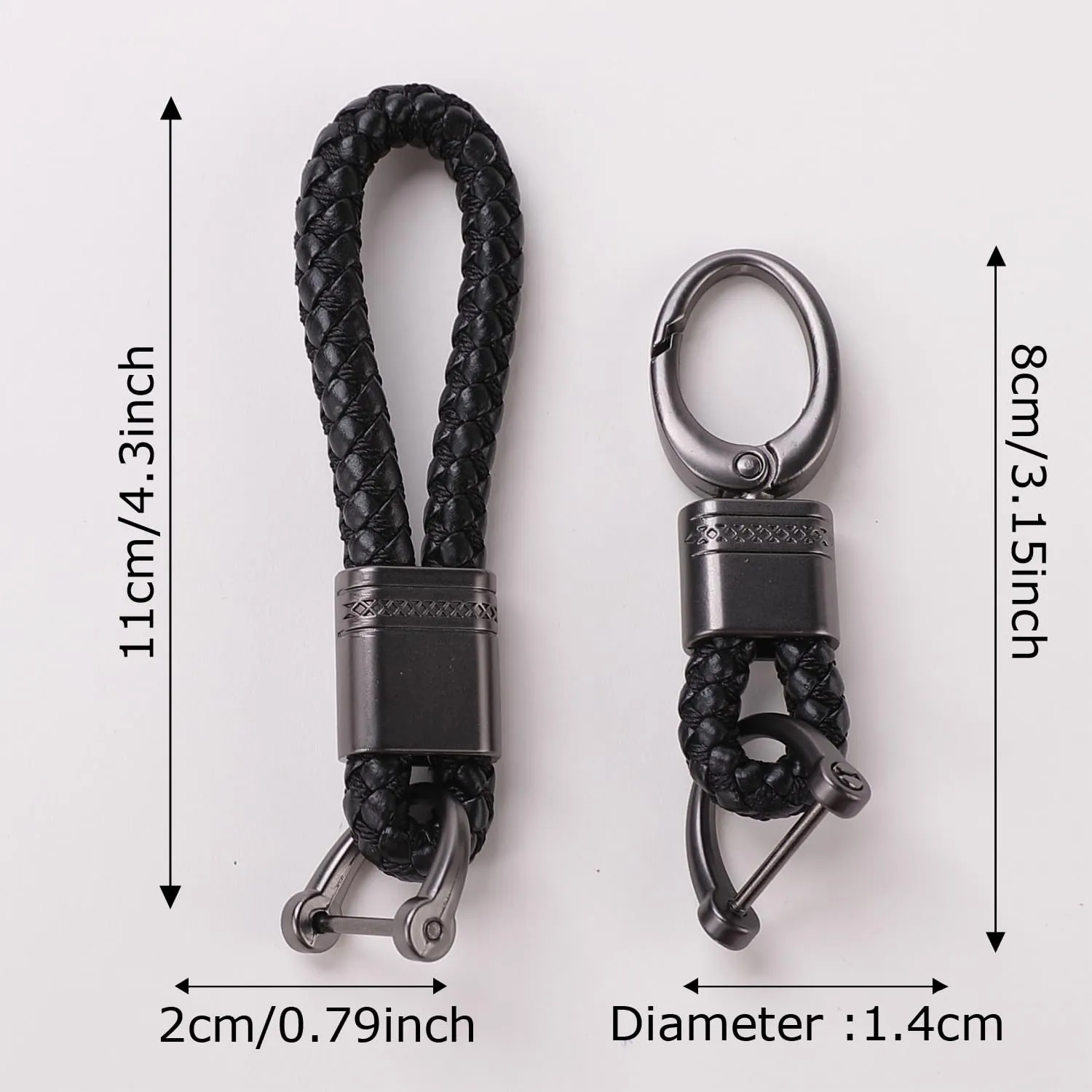 Homestic Keychain/Keyring/Key Tag|Car Key Clip, Key Holder, Key Organizer|Pack of 2 (Black)