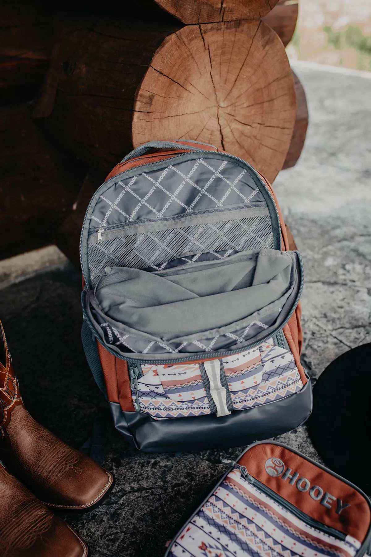 Hooey "Ox" Rust & Cream Aztec Backpack