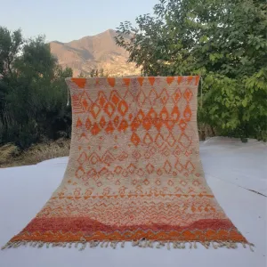 Kanali - Orange Moroccan Rug 6x10 Berber Boujad Handmade | 6'26x10'23 Ft | 191x312 cm